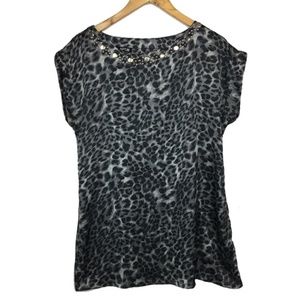 Final price Apt 9 animal print embellished tunic